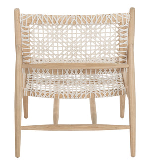 Safavieh Bandelier Accent Chair in Light Natural and White ACH1000D 889048739215