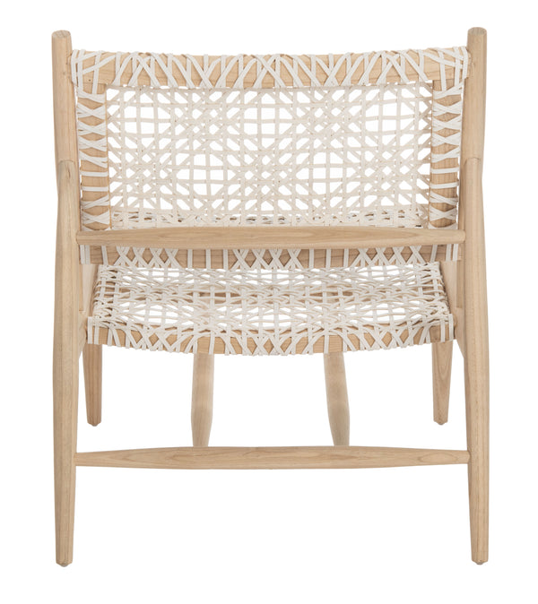 Safavieh Bandelier Accent Chair in Light Natural and White ACH1000D 889048739215
