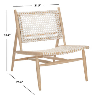 Safavieh Bandelier Accent Chair in Light Natural and White ACH1000D 889048739215