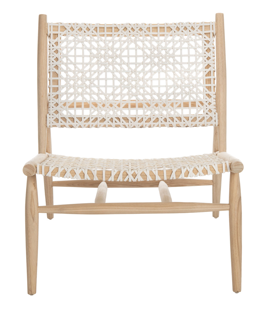 Safavieh Bandelier Accent Chair in Light Natural and White ACH1000D 889048739215