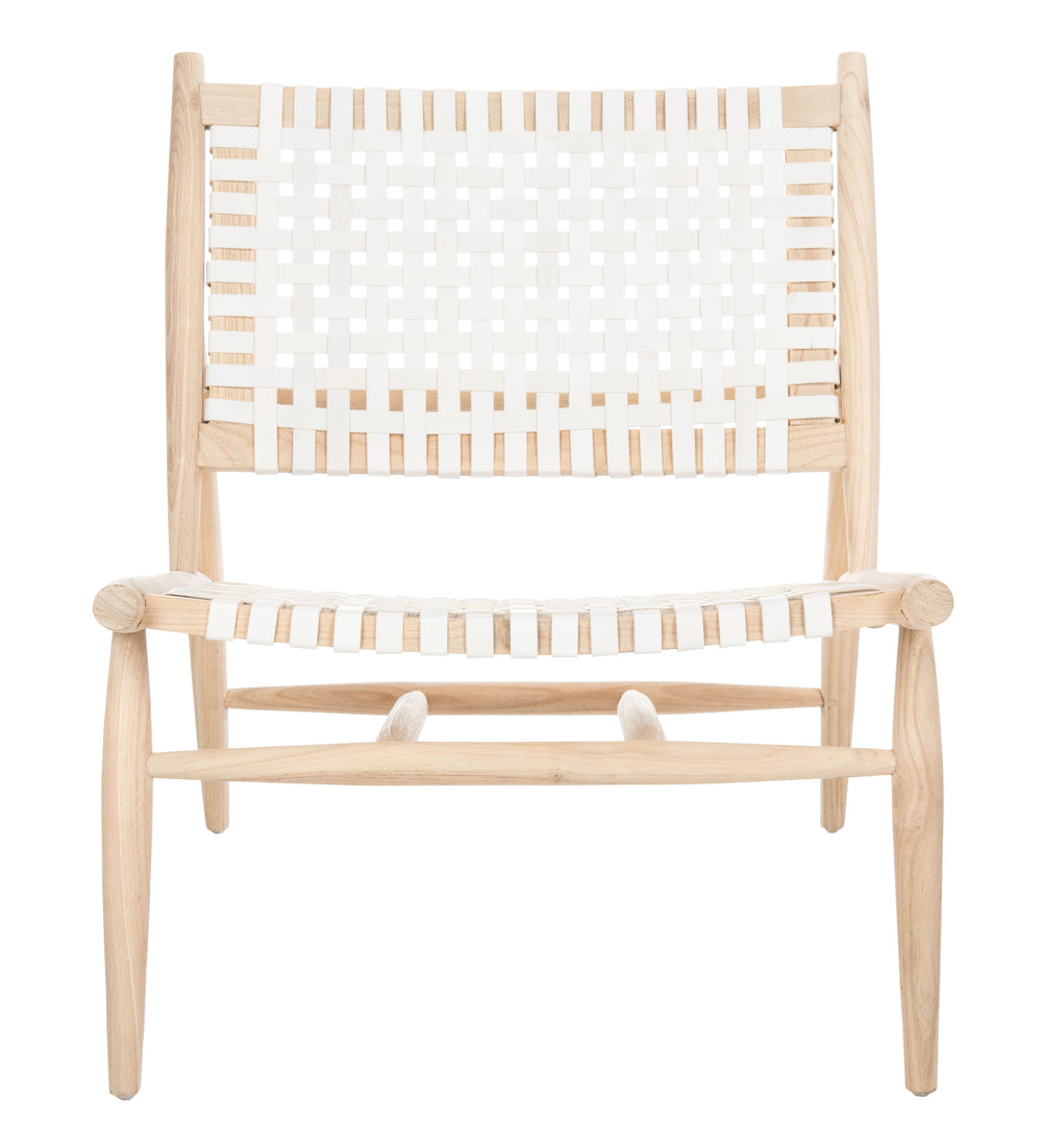 Safavieh Soleil Accent Chair in White and Natural ACH1001A 889048711136