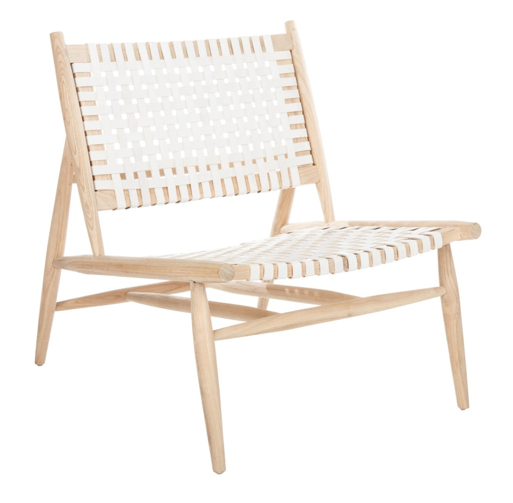 Safavieh Soleil Accent Chair in White and Natural ACH1001A 889048711136