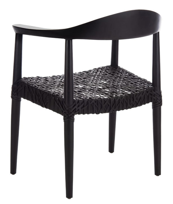 Juneau Leather Woven Accent Chair