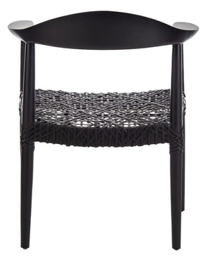 Juneau Leather Woven Accent Chair