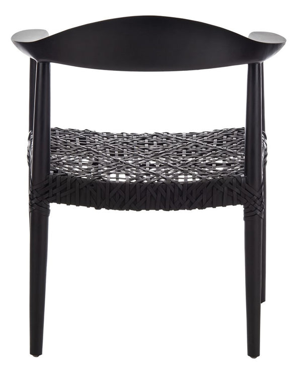 Juneau Leather Woven Accent Chair