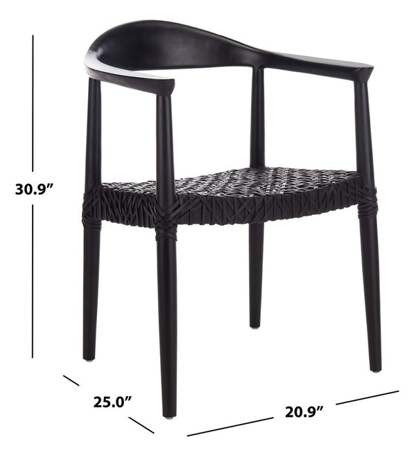 Juneau Leather Woven Accent Chair