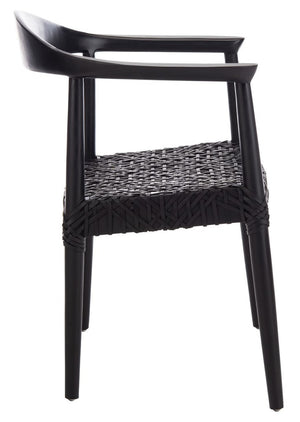 Juneau Leather Woven Accent Chair