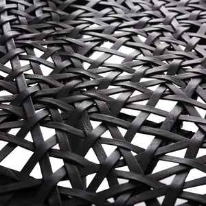 Juneau Leather Woven Accent Chair