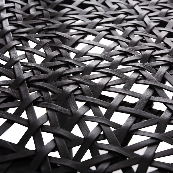 Juneau Leather Woven Accent Chair