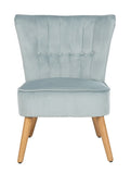 Safavieh June Mid Century Accent Chair Slate Blue Natural Wood ACH4500A