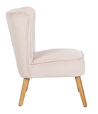 Safavieh June Mid Century Accent Chair Pale Pink Natural Wood ACH4500B