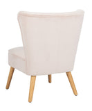 Safavieh June Mid Century Accent Chair Pale Pink Natural Wood ACH4500B