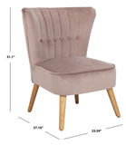 Safavieh June Mid Century Accent Chair Mauve Natural Wood ACH4500C