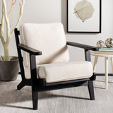 Safavieh Nico Mid Century Accent Chair Bone White Black Wood ACH4501A