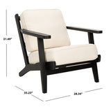 Safavieh Nico Mid Century Accent Chair Bone White Black Wood ACH4501A