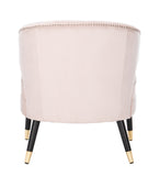 Safavieh Stazia Wingback Accent Chair Pale Pink Black Wood ACH4502B