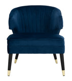 Safavieh Stazia Wingback Accent Chair Navy Black Wood ACH4502C