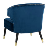 Safavieh Stazia Wingback Accent Chair Navy Black Wood ACH4502C