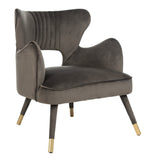 Safavieh Blair Wingback Accent Chair in Shale and Gold ACH4504A 889048634701