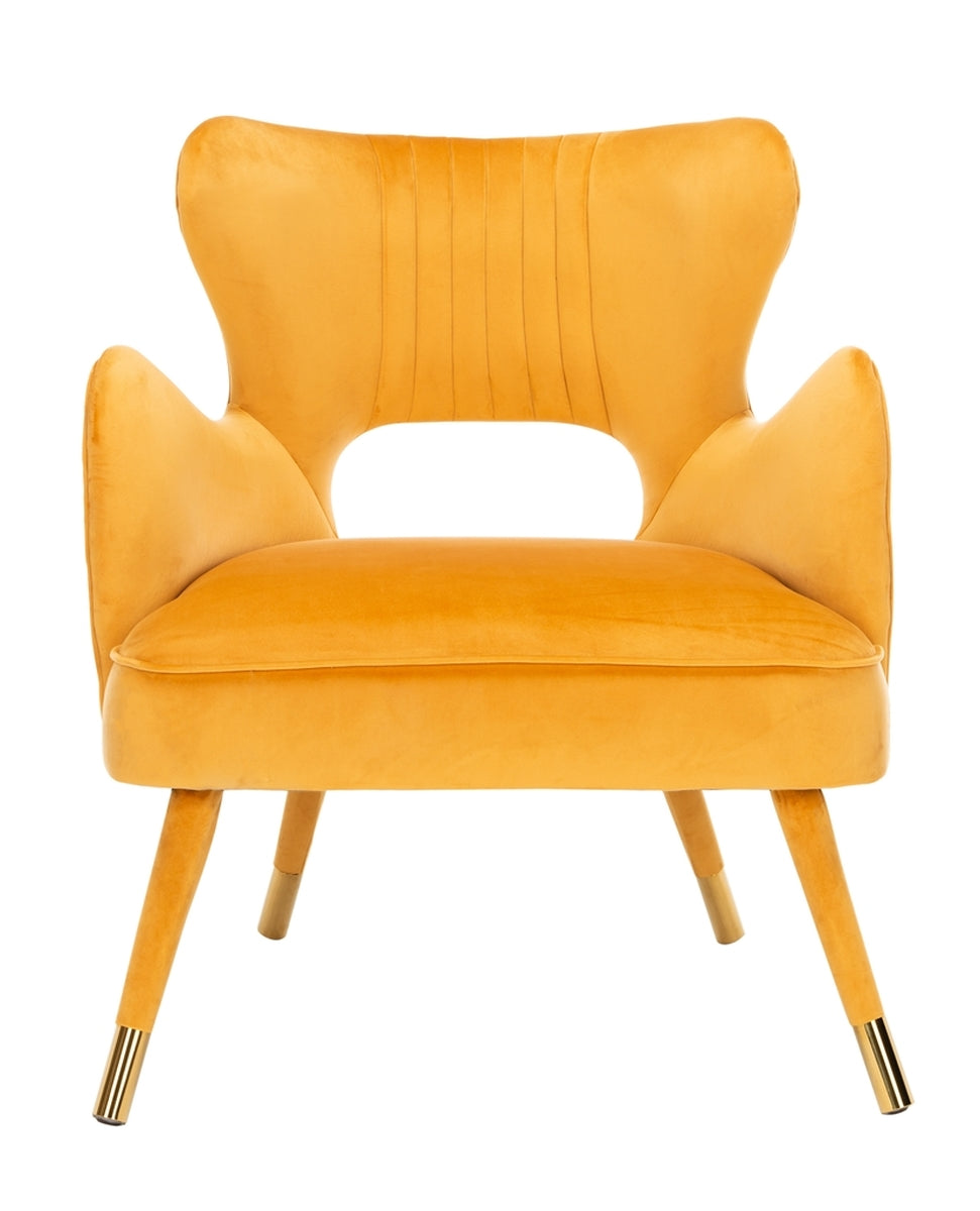 Safavieh Blair Wingback Accent Chair Marigold Wood ACH4504B