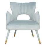 Safavieh Blair Wingback Accent Chair in Slate Blue and Gold ACH4504C 889048634725