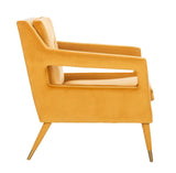 Safavieh Mara Tufted Accent Chair Marigold Wood ACH4505B