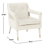 Safavieh Mara Tufted Accent Chair Silver Wood ACH4505D