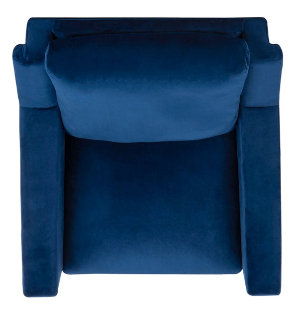 Safavieh Astrid Mid Century Arm Chair Navy Natural Wood ACH4507A