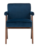 Safavieh Suri Mid Century Arm Chair Navy Walnut Wood ACH4508A