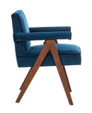 Safavieh Suri Mid Century Arm Chair Navy Walnut Wood ACH4508A