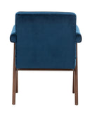 Safavieh Suri Mid Century Arm Chair Navy Walnut Wood ACH4508A