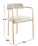 Safavieh - Set of 2 - Camille Side Chair Grey Gold ACH6201A-SET2 889048599192