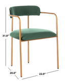 Safavieh - Set of 2 - Camille Side Chair Malachite Green Gold ACH6201C-SET2 889048599185