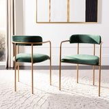 Safavieh - Set of 2 - Camille Side Chair Malachite Green Gold ACH6201C-SET2 889048599185