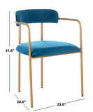 Safavieh - Set of 2 - Camille Side Chair Navy Gold ACH6201D-SET2 889048599215