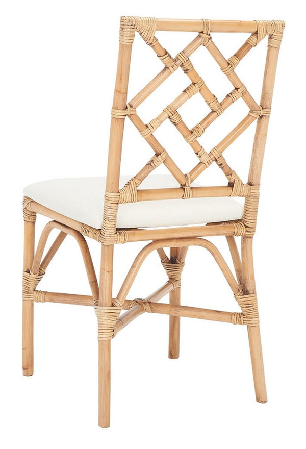 Safavieh Bhumi Accent Chair W/ Cushion -Set Of 2 Brown/White Rattan ACH6509B-SET2