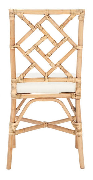 Safavieh Bhumi Accent Chair W/ Cushion -Set Of 2 Brown/White Rattan ACH6509B-SET2