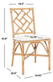 Safavieh Bhumi Accent Chair W/ Cushion -Set Of 2 Brown/White Rattan ACH6509B-SET2