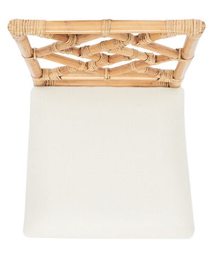 Safavieh Bhumi Accent Chair W/ Cushion -Set Of 2 Brown/White Rattan ACH6509B-SET2