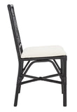 Safavieh Bhumi Accent Chair W/ Cushion -Set Of 2 Black/White Rattan ACH6509C-SET2