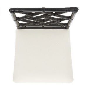 Safavieh Bhumi Accent Chair W/ Cushion -Set Of 2 Black/White Rattan ACH6509C-SET2