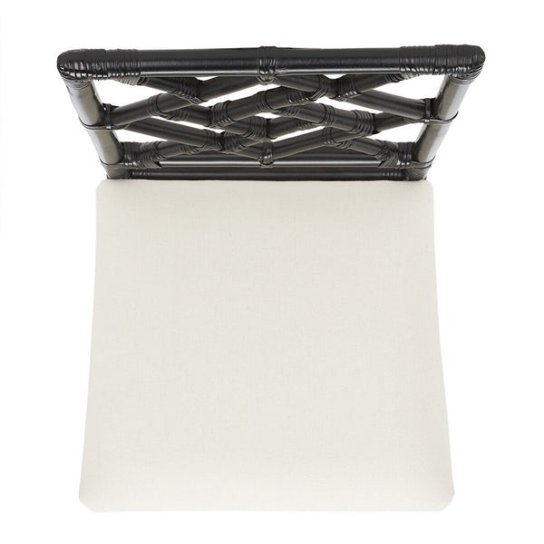 Safavieh Bhumi Accent Chair W/ Cushion -Set Of 2 Black/White Rattan ACH6509C-SET2