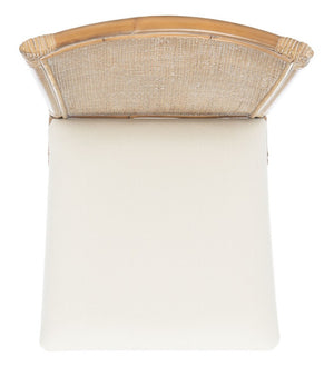 Safavieh Chiara Rattan Accent Chair with Cushion in Grey White Wash, White - Set of 2 ACH6512A-SET2