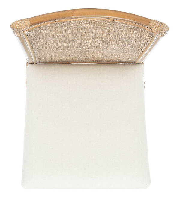 Safavieh Chiara Rattan Accent Chair with Cushion in Grey White Wash, White - Set of 2 ACH6512A-SET2