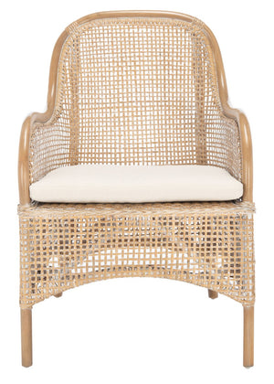 Charlie Rattan Accent Chair - Artistic Curved Design Elevates Any Space with Unique Style and Comfort