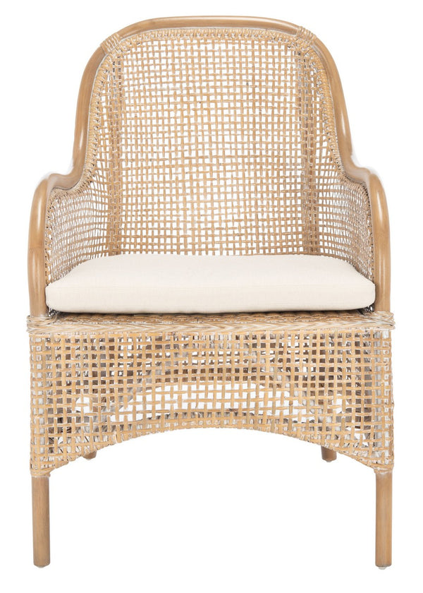 Charlie Rattan Accent Chair - Artistic Curved Design Elevates Any Space with Unique Style and Comfort