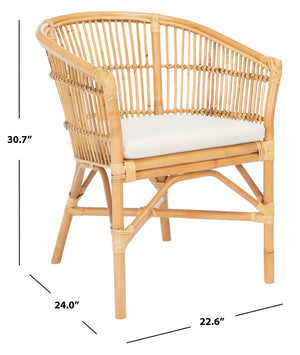 Olivia Rattan Accent Chair W/ Cushion