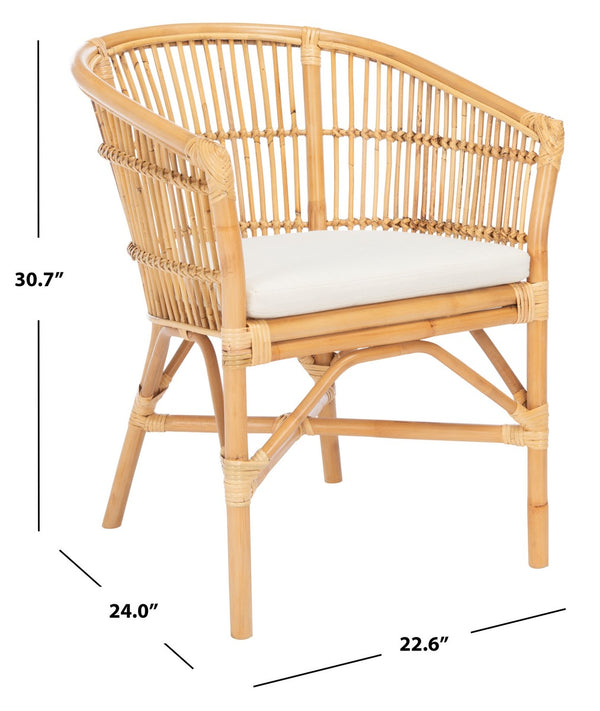 Olivia Rattan Accent Chair W/ Cushion