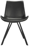 Safavieh - Set of 2 - Terra Dining Chair Midcentury Modern Black Powder Coating Plywood Foam Iron PU ACH7004A-SET2 889048316065