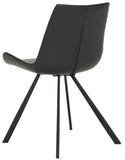 Safavieh - Set of 2 - Terra Dining Chair Midcentury Modern Black Powder Coating Plywood Foam Iron PU ACH7004A-SET2 889048316065